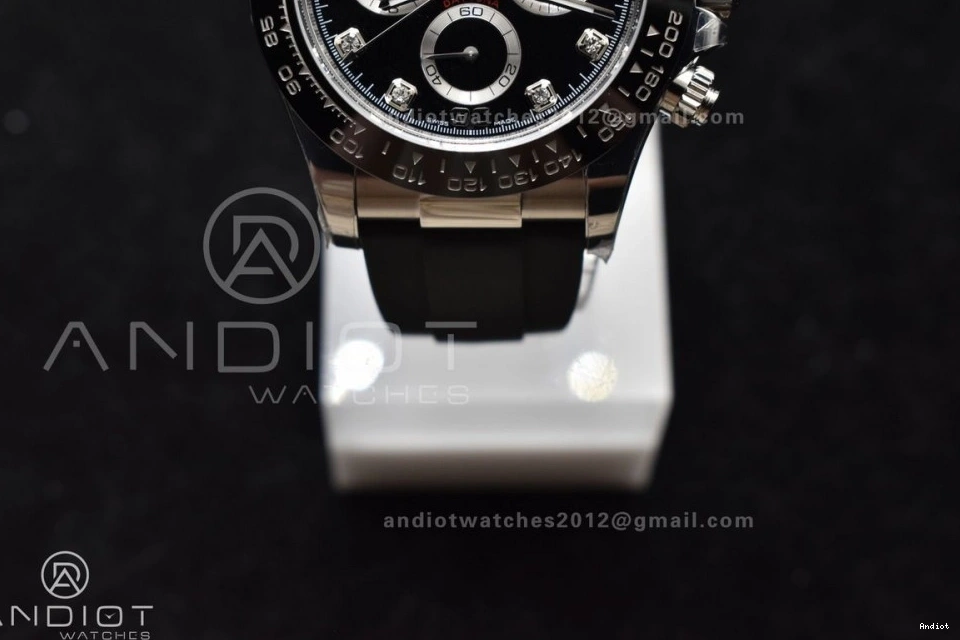 BTF Rubber Diamonds Black Daytona Edition Strap 116519 768 SA Modern Oysterflex on Best 1:1 Dial 0815